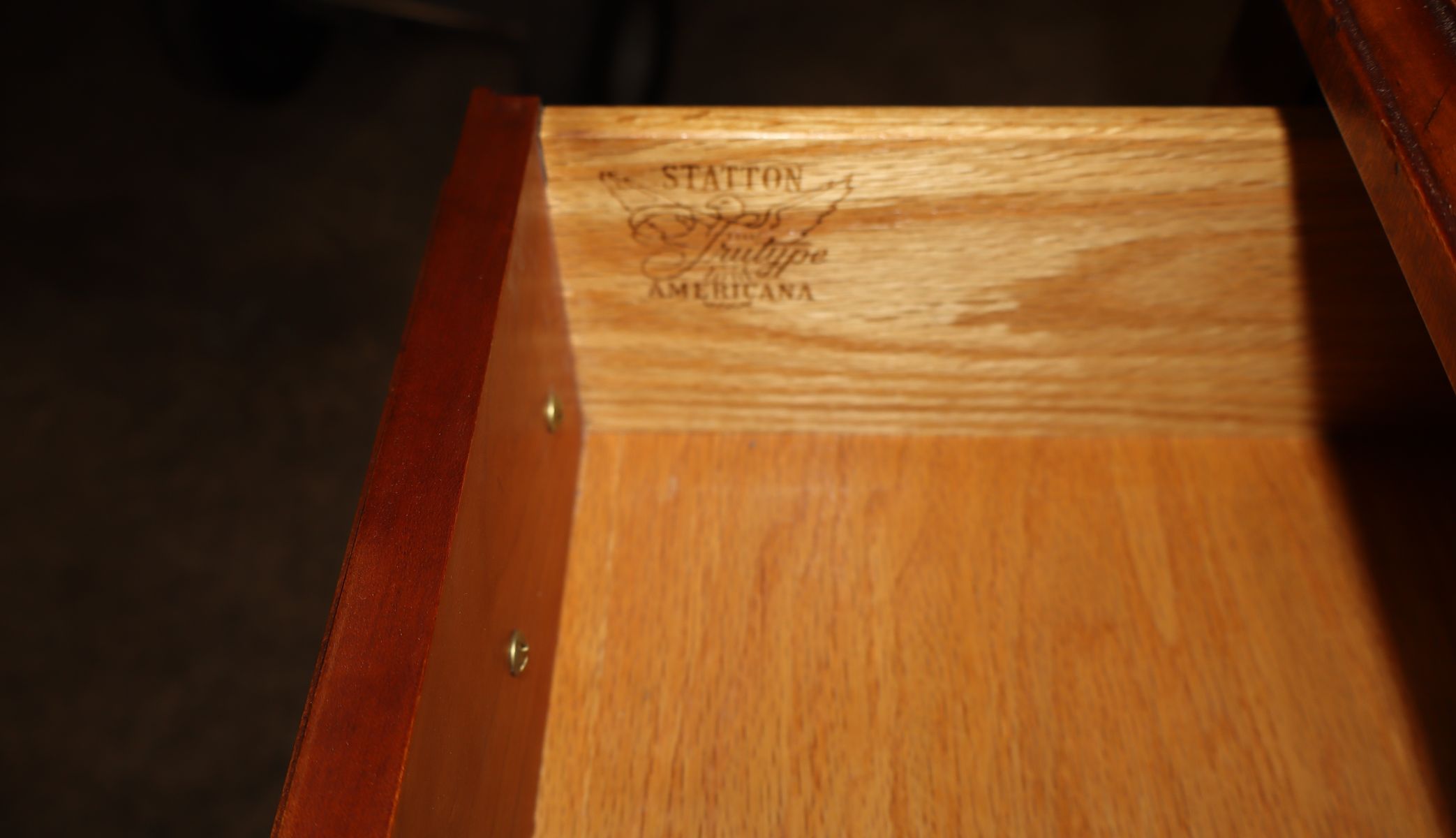 Vintage Statton solid cherry 3 drawer console/sofa table