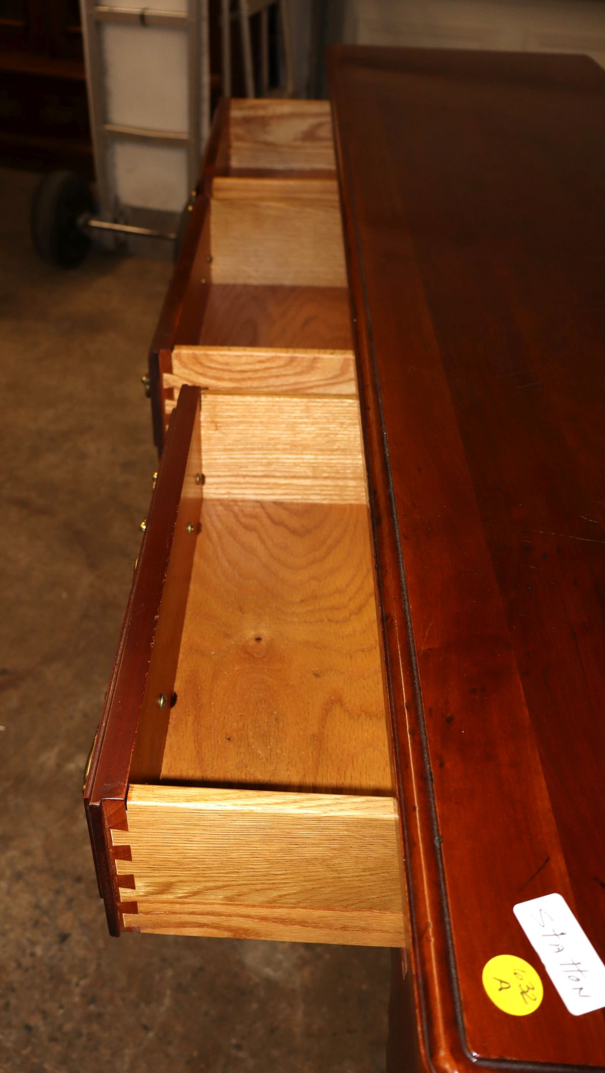 Vintage Statton solid cherry 3 drawer console/sofa table