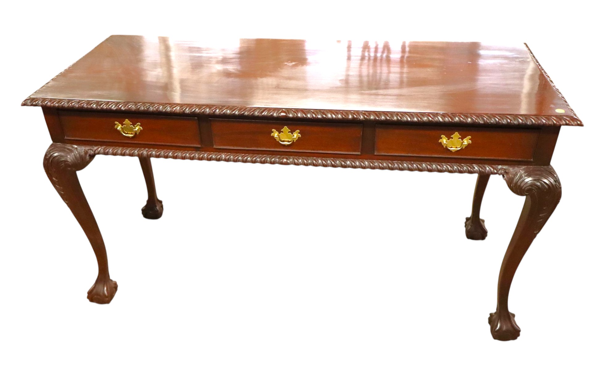 Chippendale style console sofa table original finish