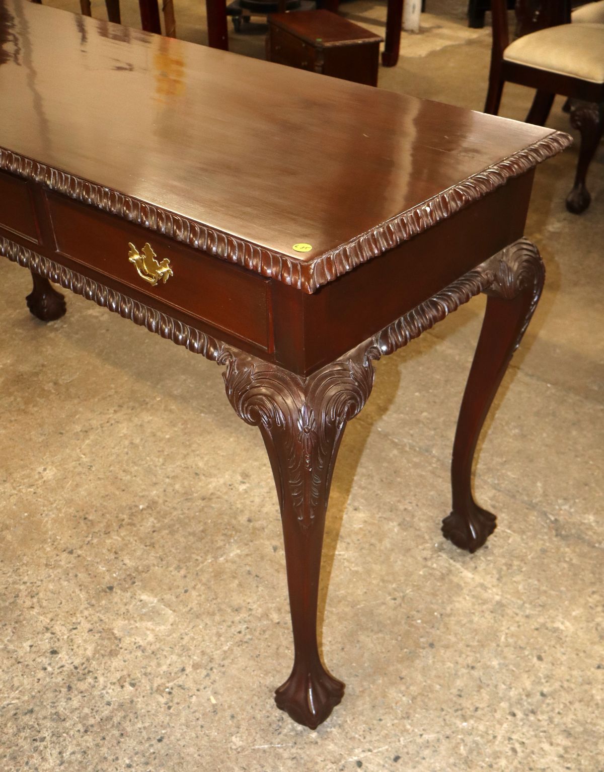 Chippendale style console sofa table original finish