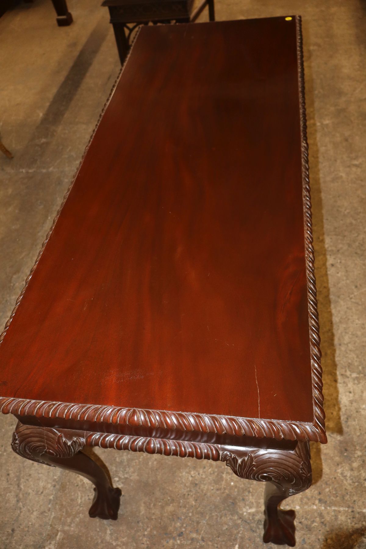 Chippendale style console sofa table original finish