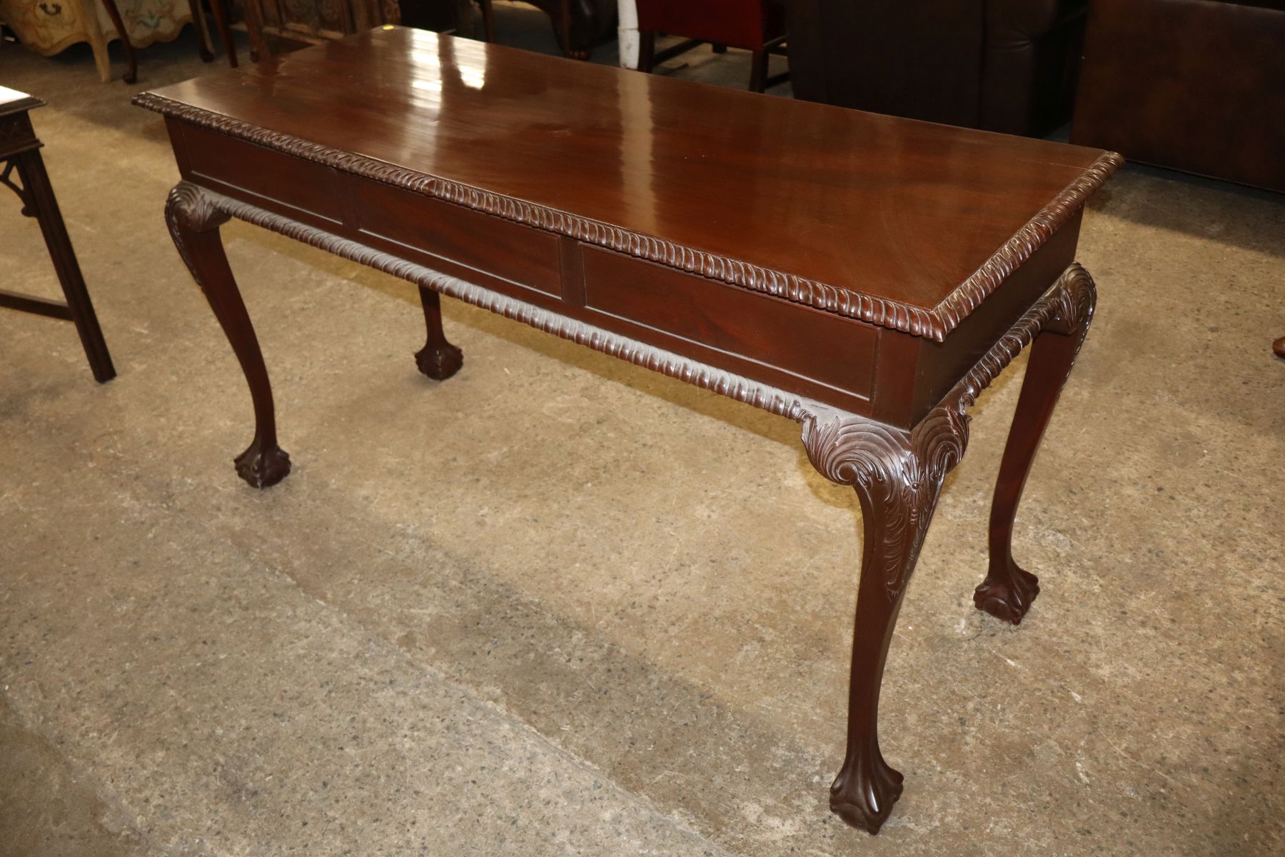 Chippendale style console sofa table original finish