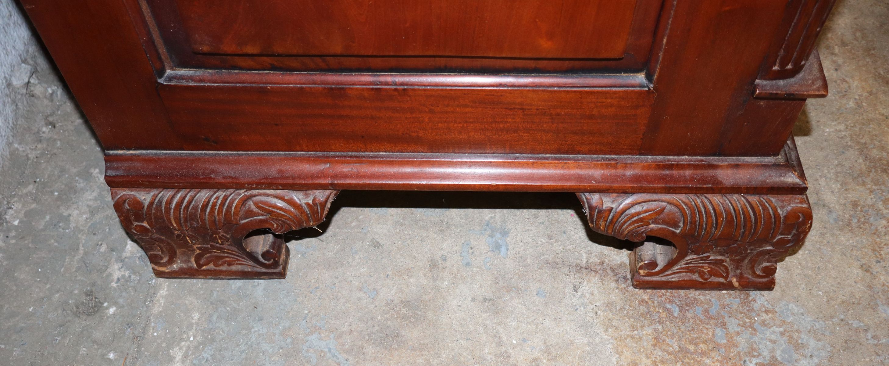 Solid mahogany 2pc fitted interior secretary bookcase