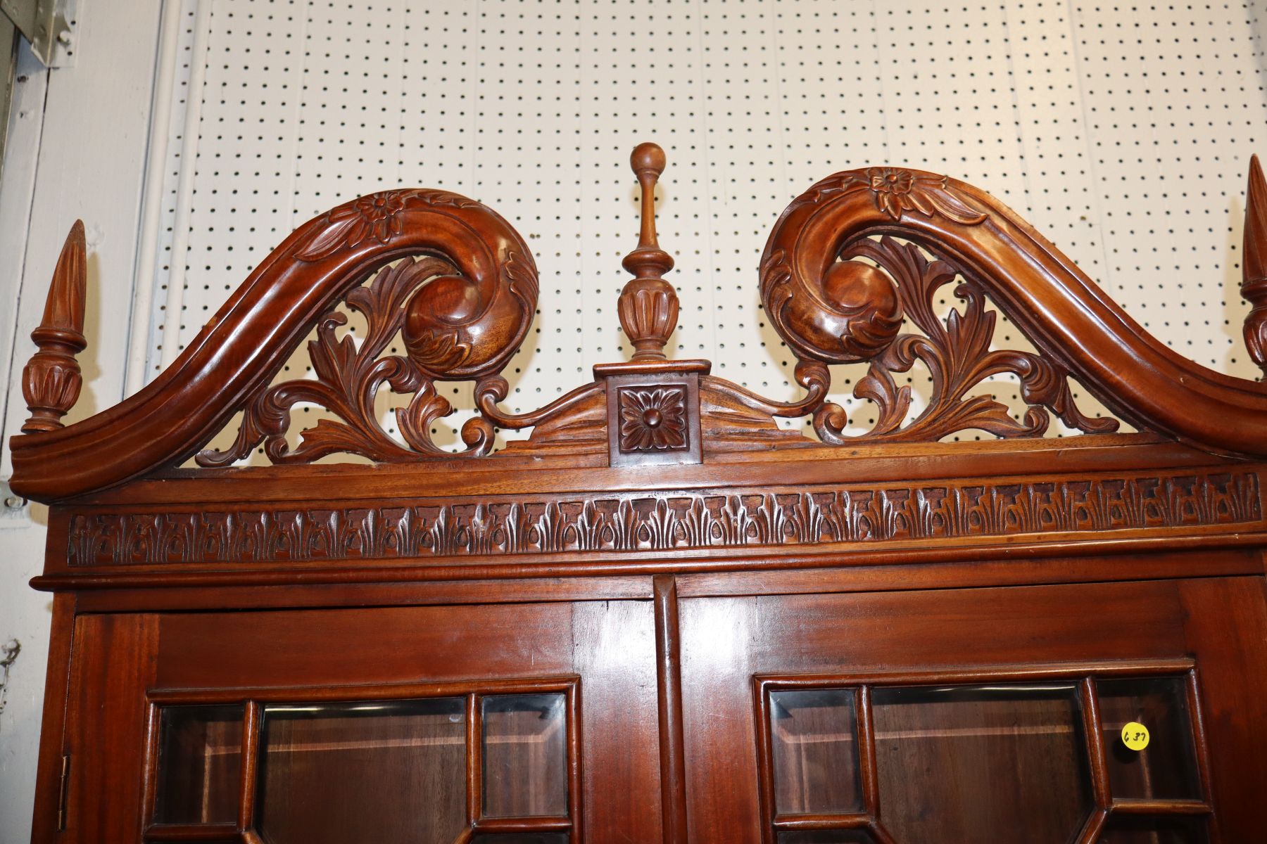 Solid mahogany 2pc fitted interior secretary bookcase