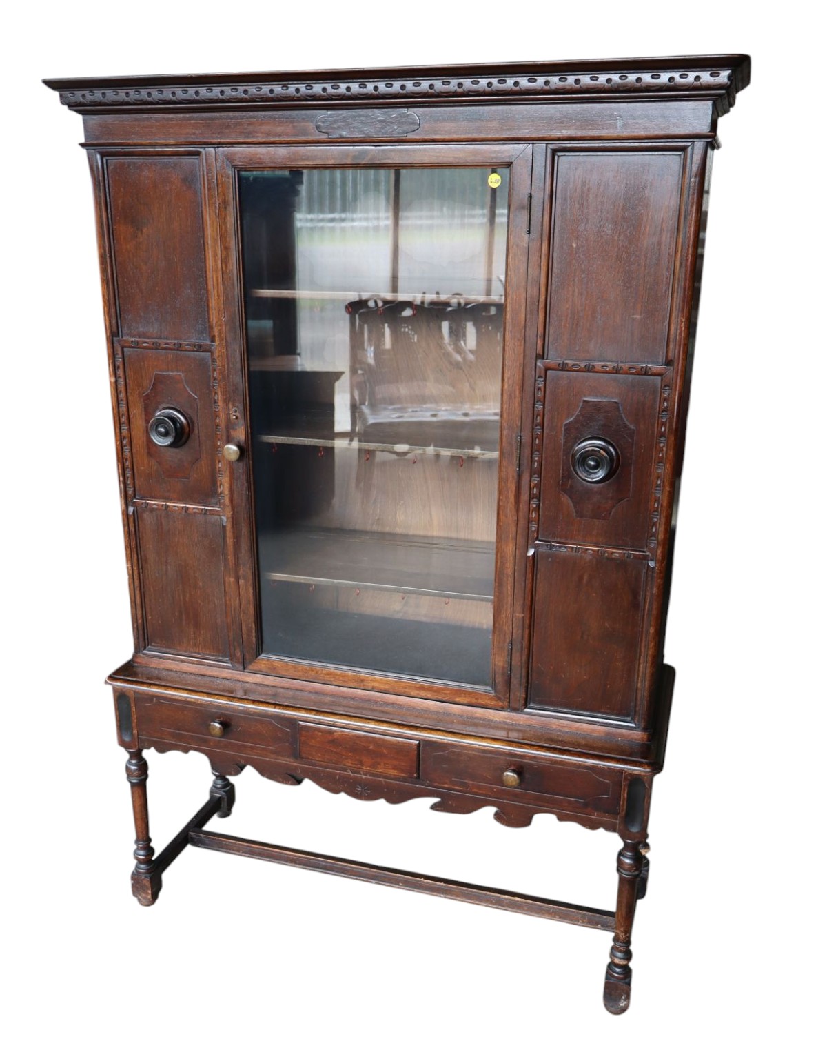 Antique walnut 1 door china cabinet