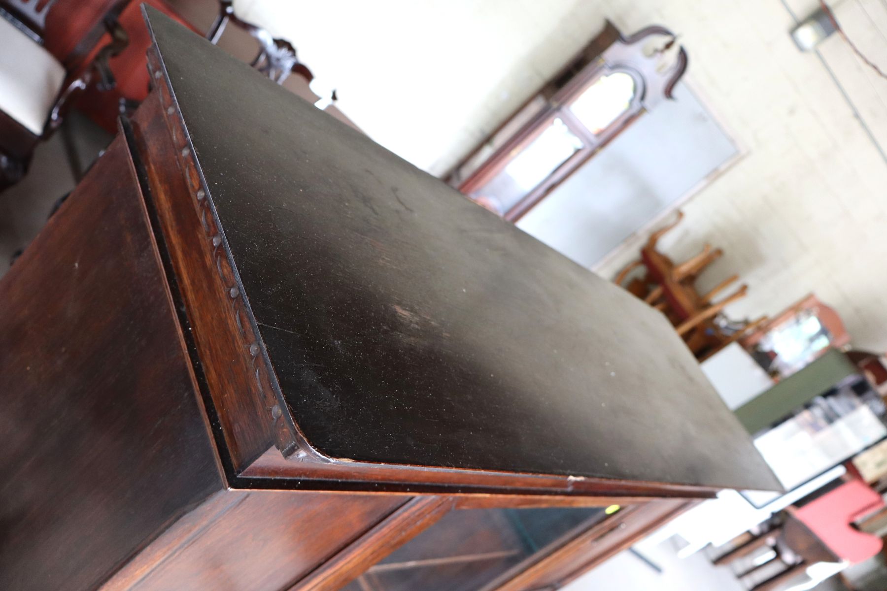 Antique walnut 1 door china cabinet