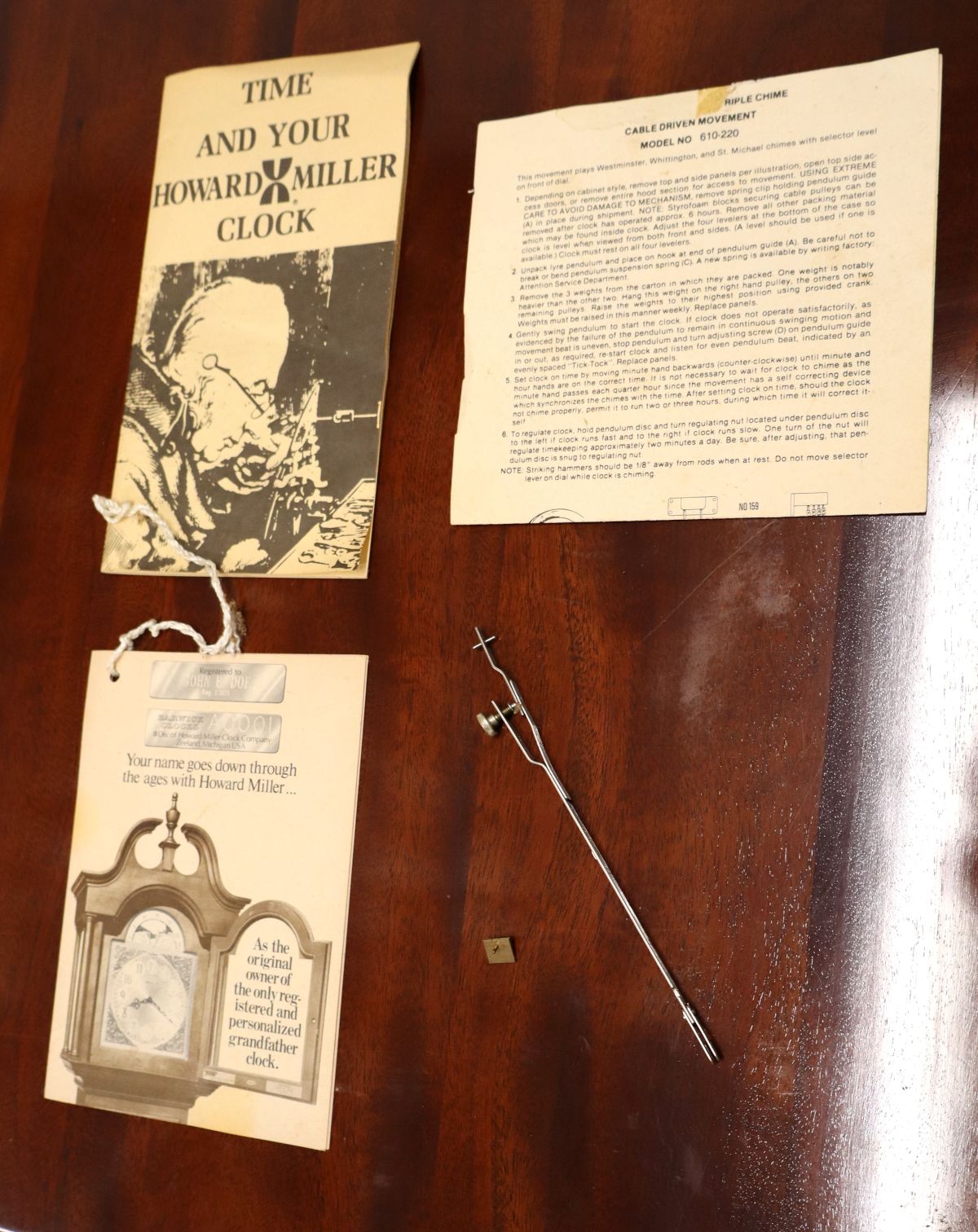 VTG Howard Miller tall case grandfather clock
