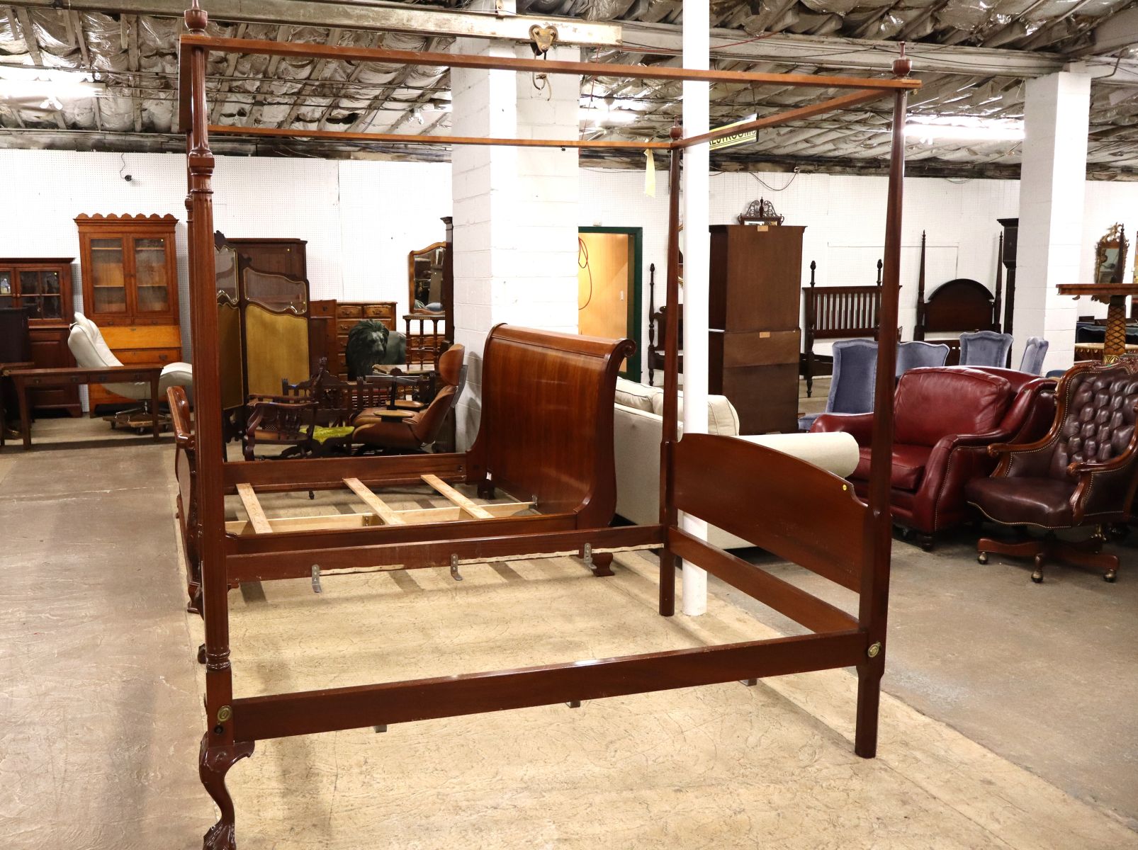 Crafted 4 poster queen full canopy bed AF Hackman 1969