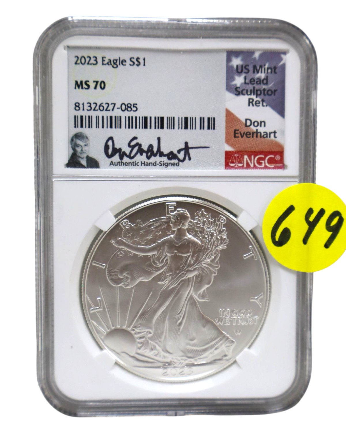 US 2023 eagle silver $1 dollar coin graded and slabbed MS70 (wire transfer or cash only)