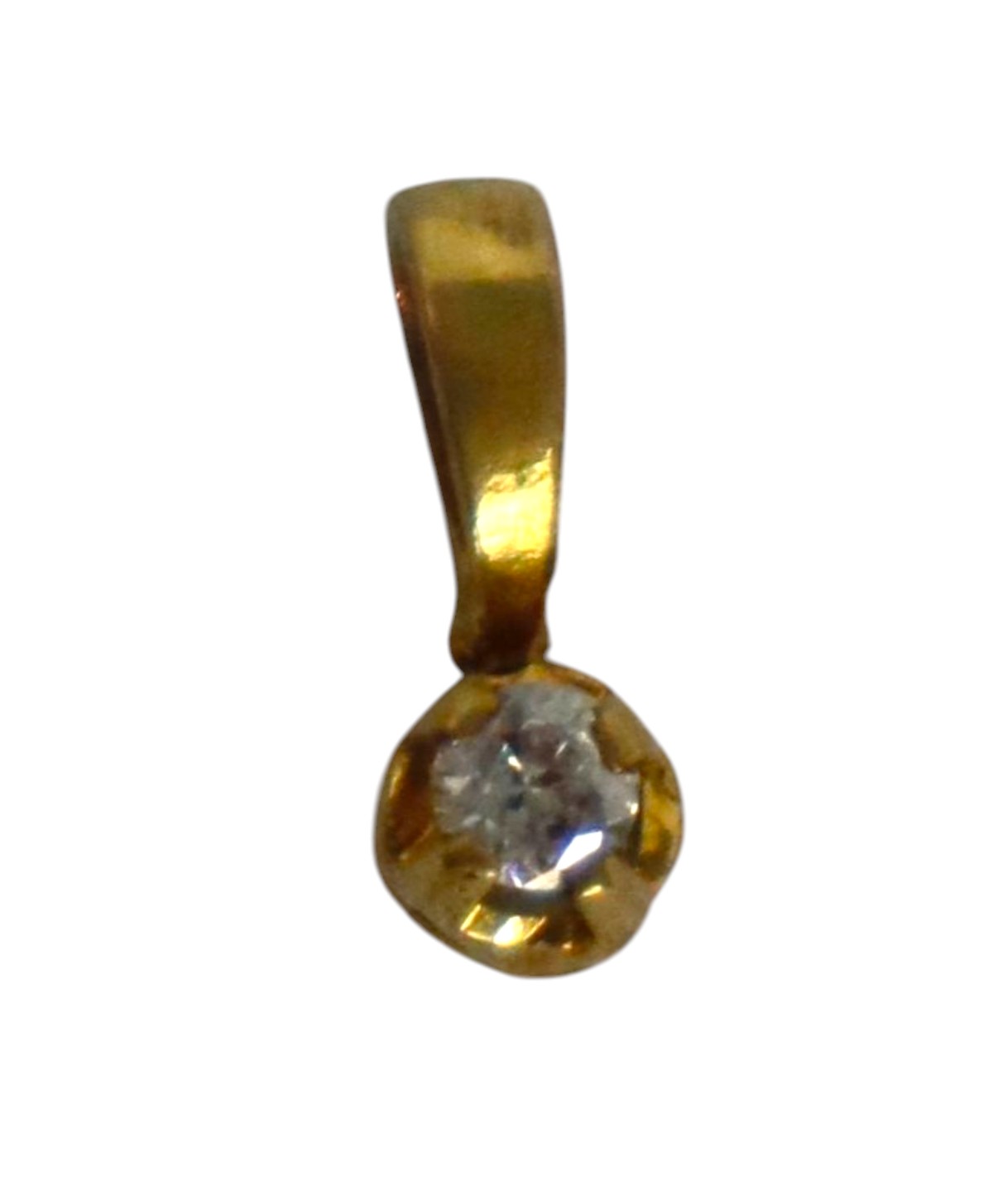 14k yellow gold diamond petite pendant