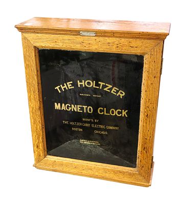 Antique Holtzer Magneto Watchman Oak Clock. RARE antique The Holtzer Maneto Clock in oak case 