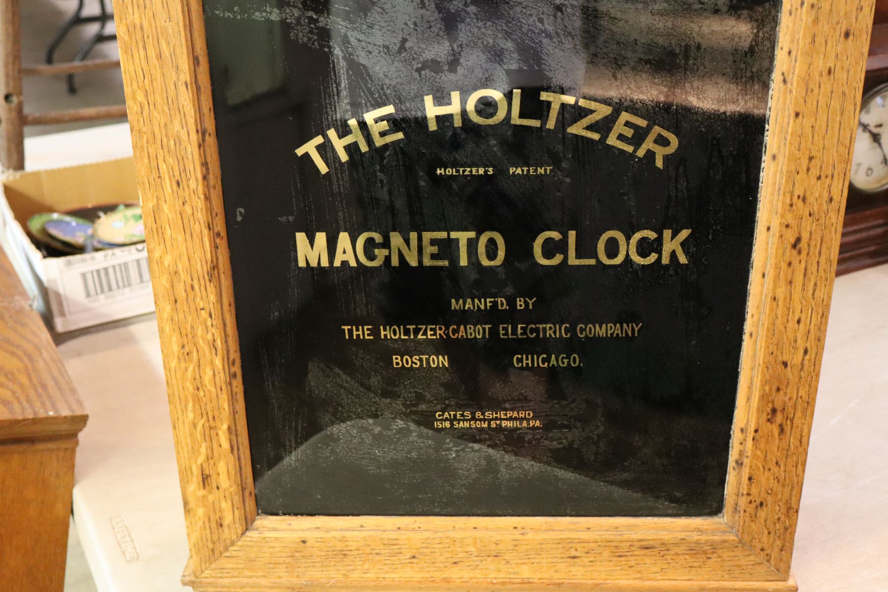 Antique Holtzer Magneto Watchman Oak Clock