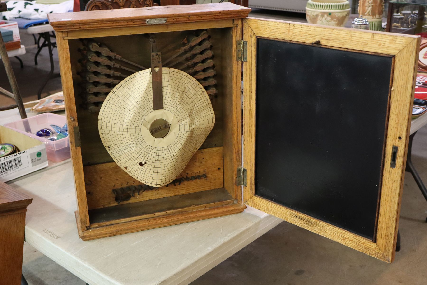 Antique Holtzer Magneto Watchman Oak Clock