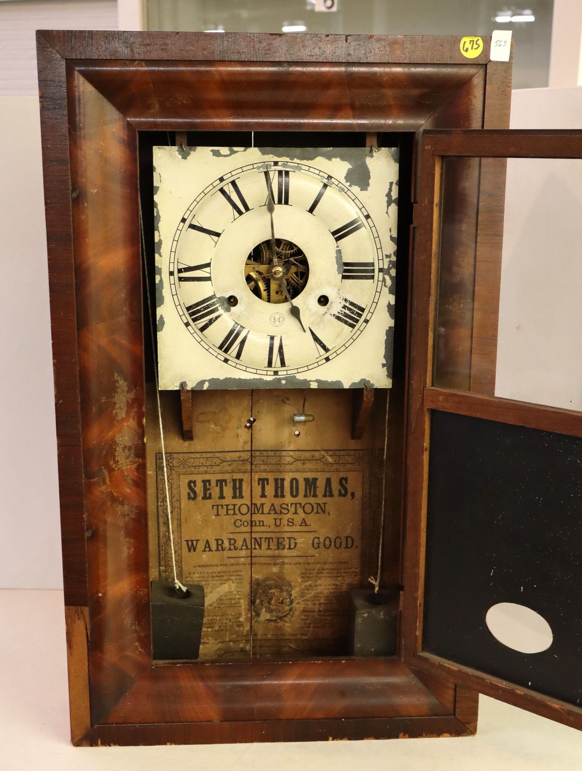 Antique Seth Thomas OG reverse painted clock