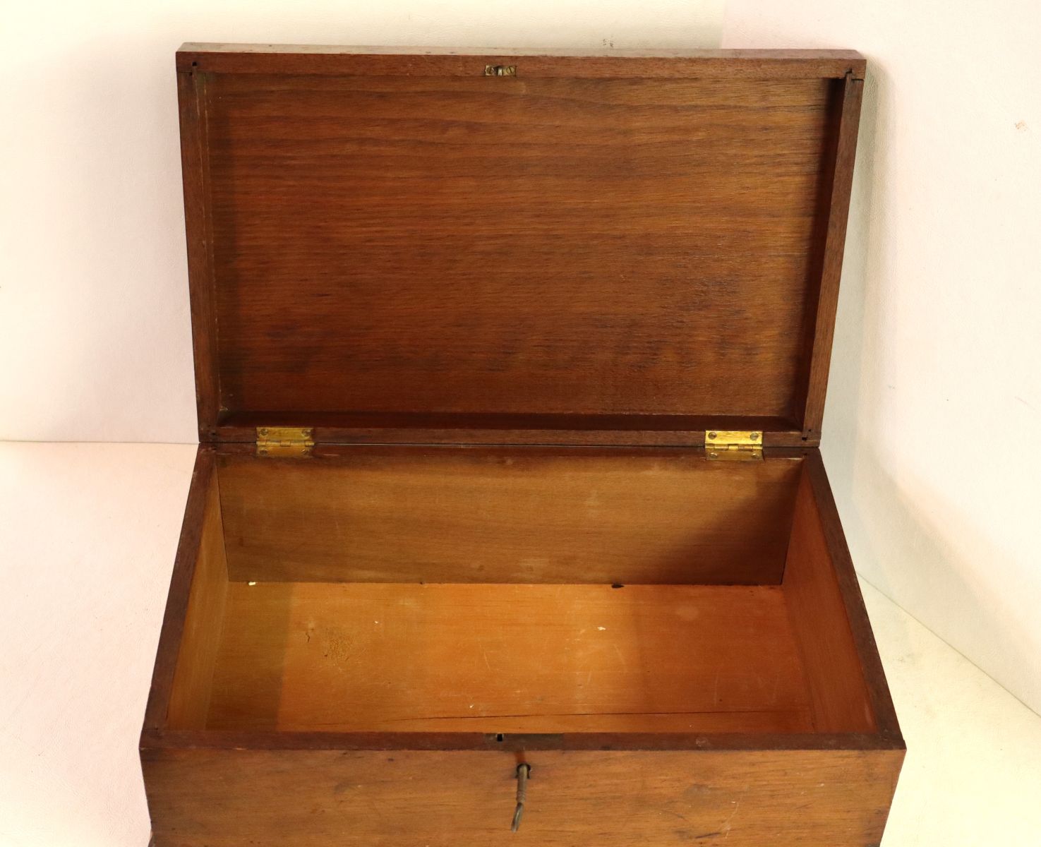 Antique mahogany document box with key