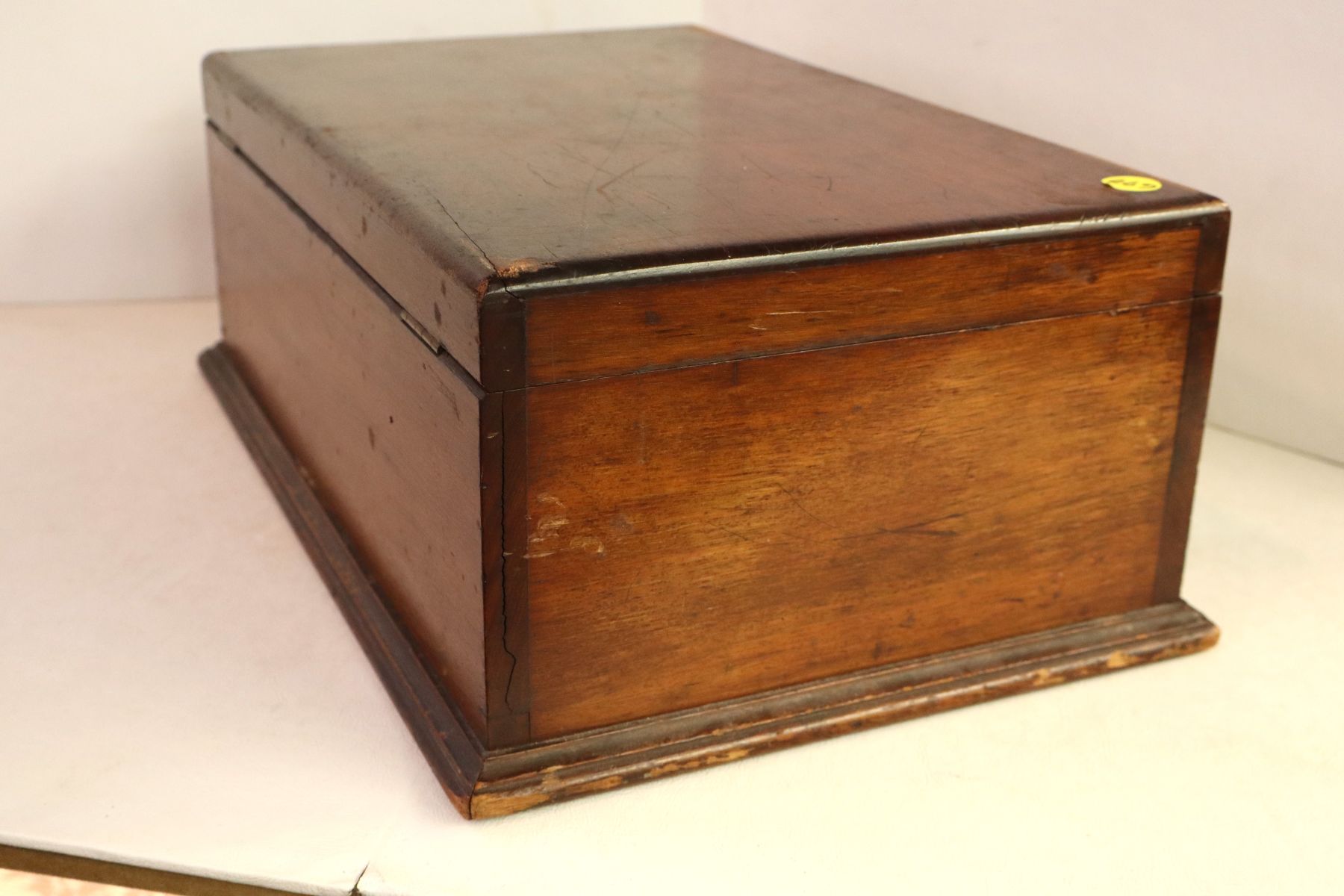 Antique mahogany document box with key
