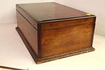 Antique mahogany document box with key original finish structurally sound with age around Image - 2