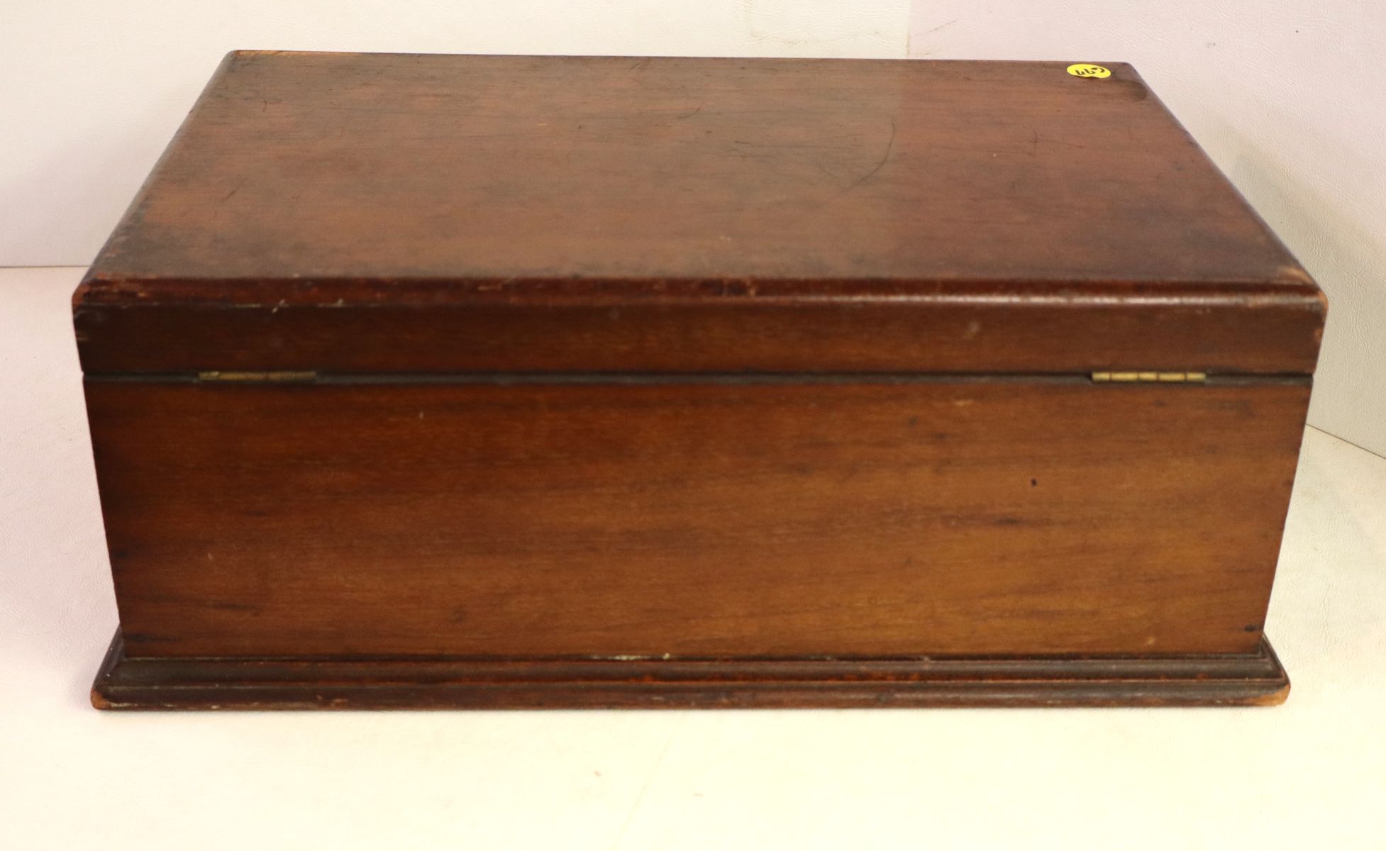 Antique mahogany document box with key