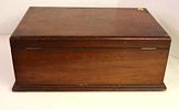 Antique mahogany document box with key original finish structurally sound with age around Image - 3