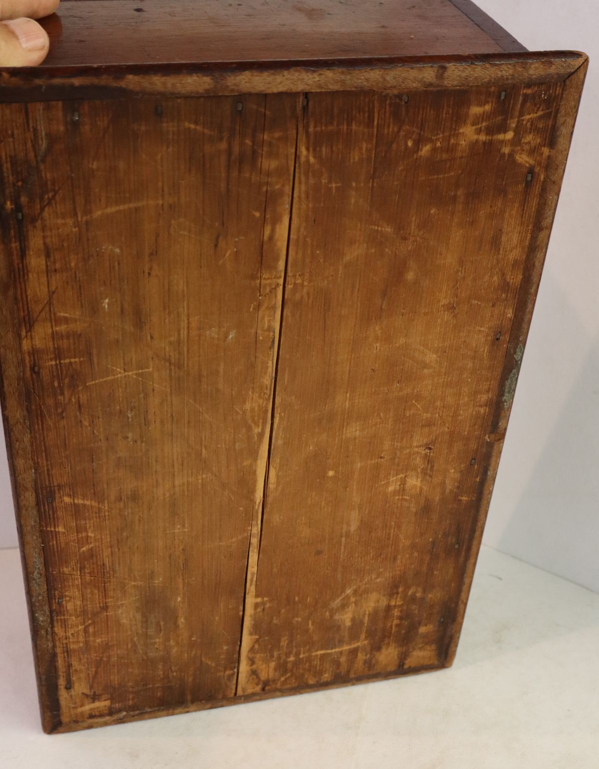 Antique mahogany document box with key
