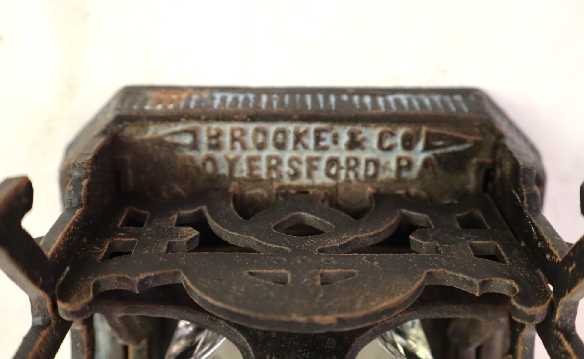 Antique Ornate CI Inkwell Brooks & Co. Royersford PA