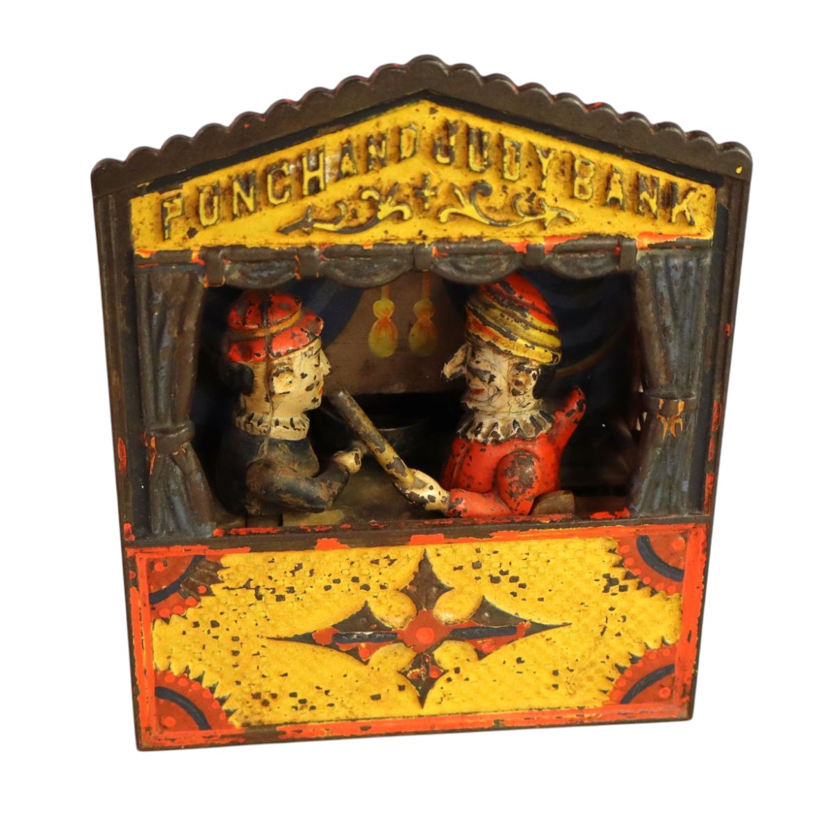 Antique Punch and Judy cast iron mechanical bank