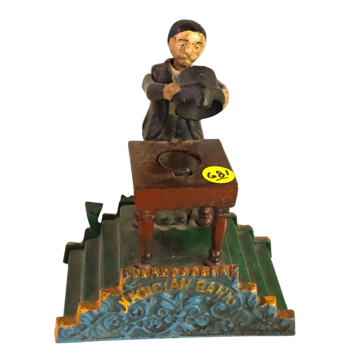 CI Magician mechanical bank in orig paint