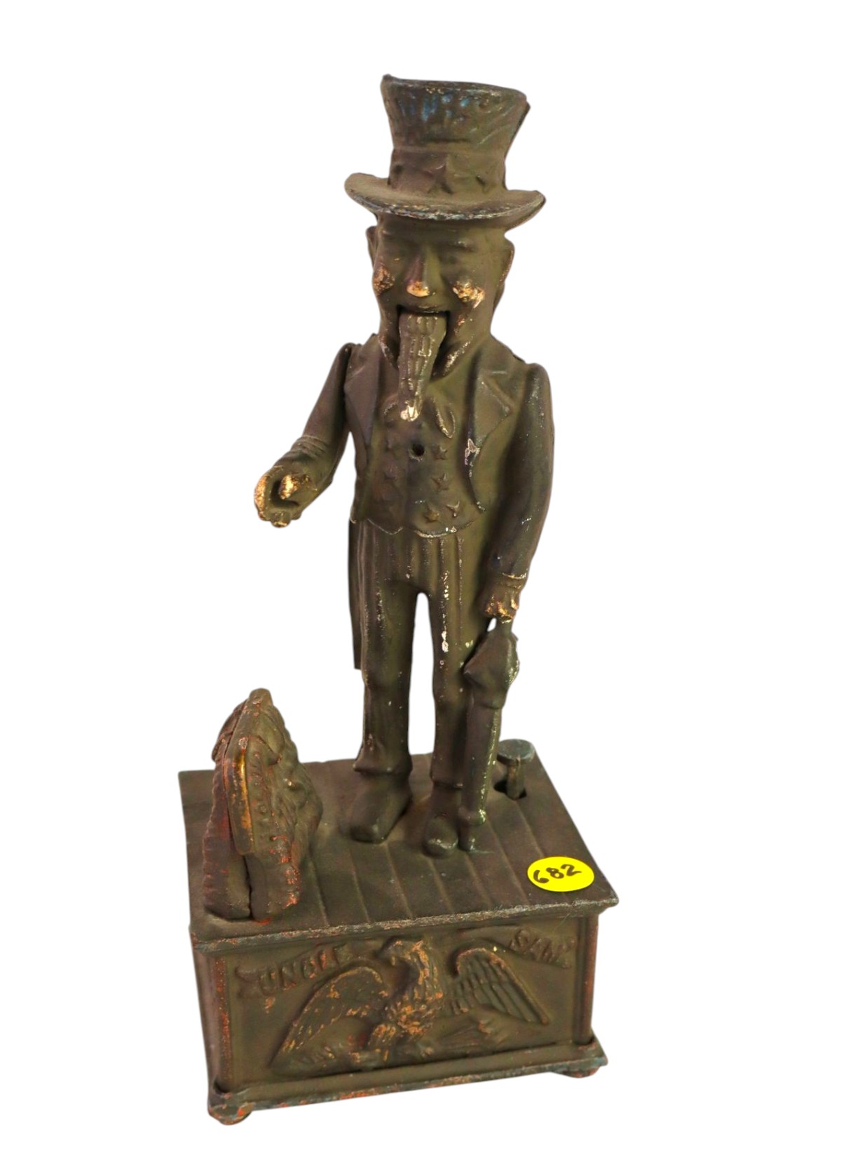 Uncle Sam mechanical cast iron bank