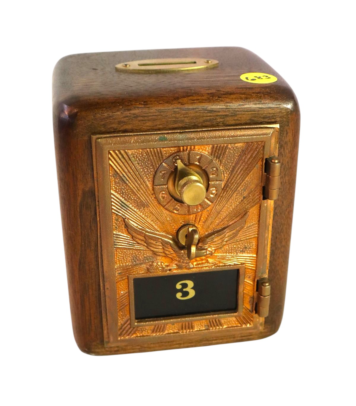 Antique walnut case post office style bank