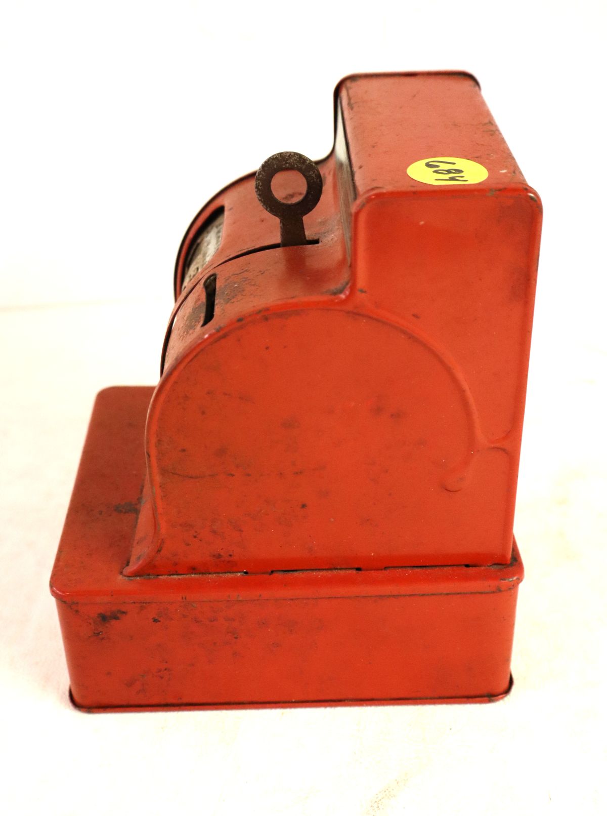 Antique Uncle Sam 3 coin register bank original tin/paint