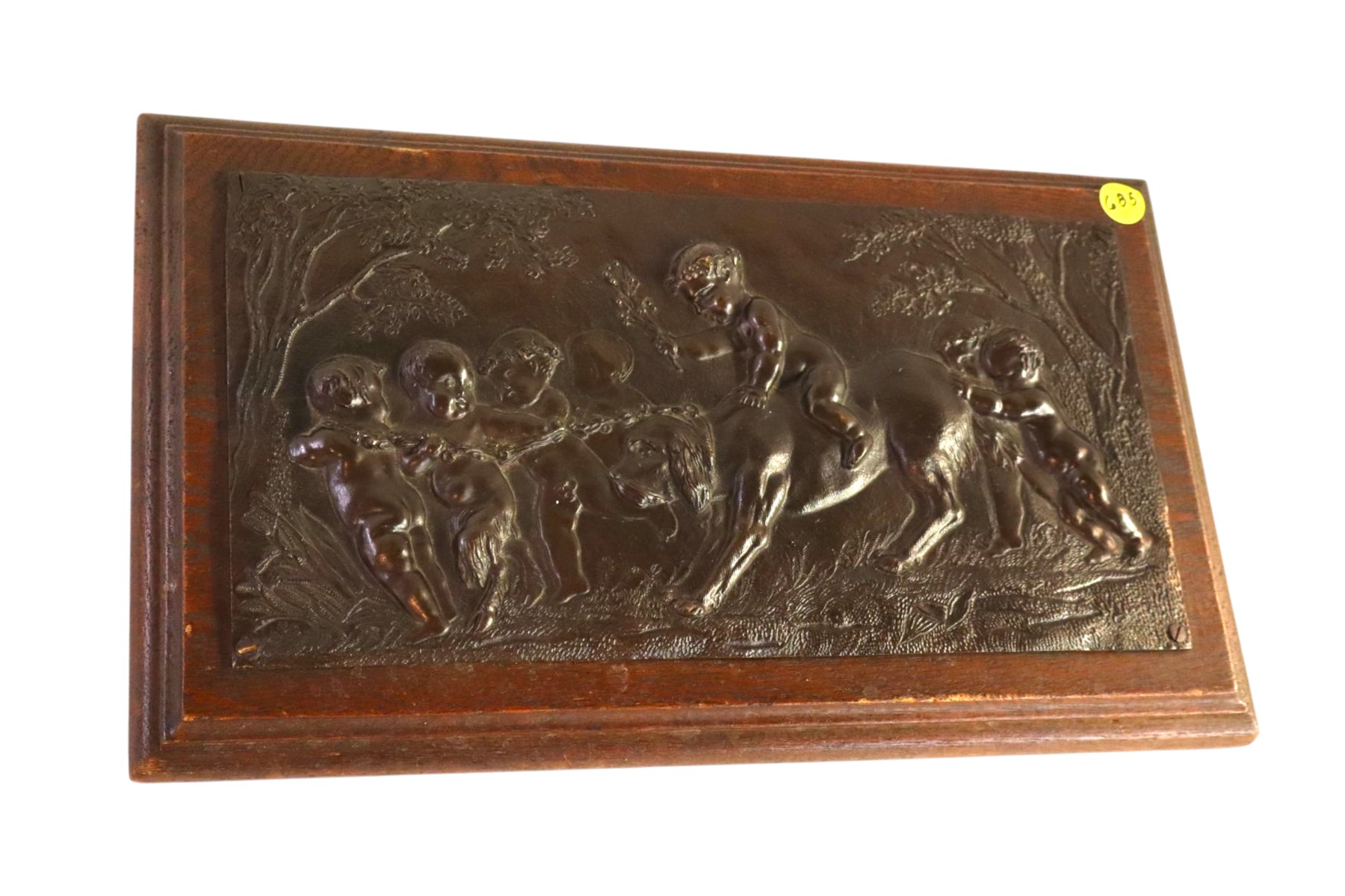 Duquesnoy Style Bronze Plaque: Putti with Goat