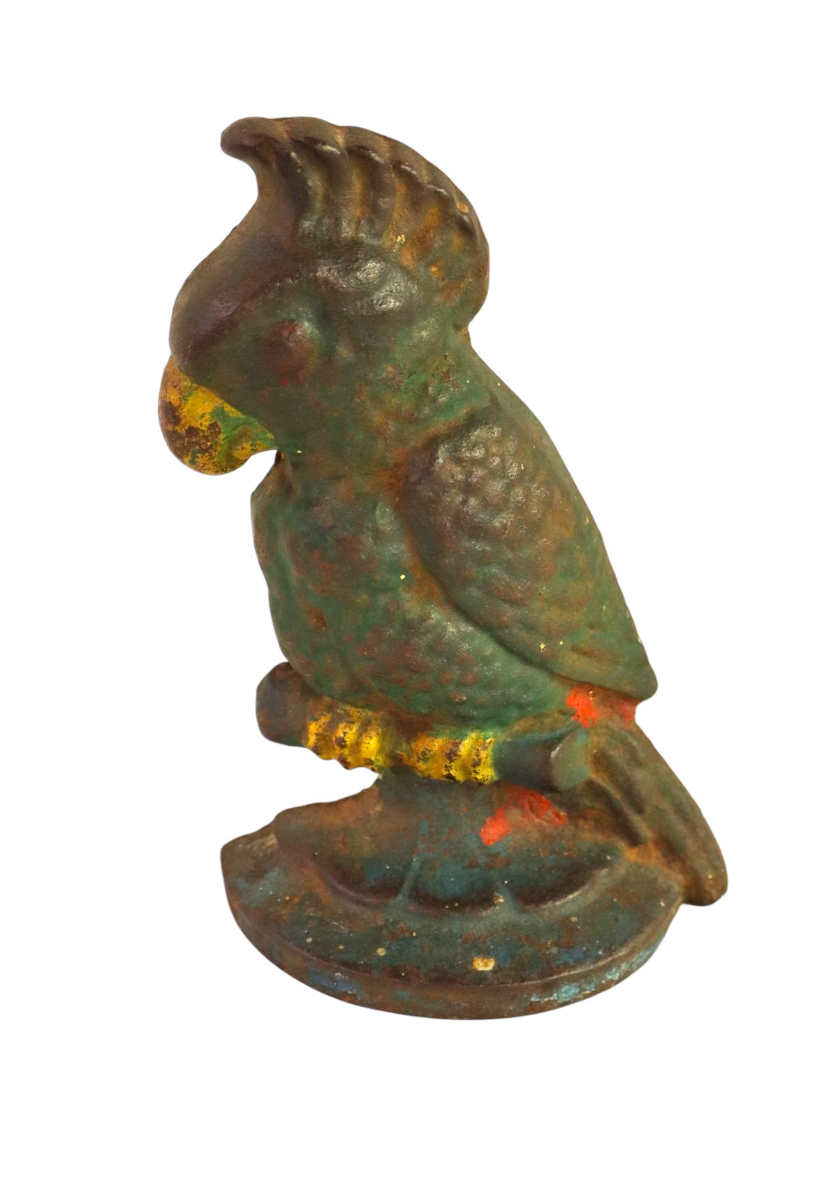 Antique cast iron parrot door stop