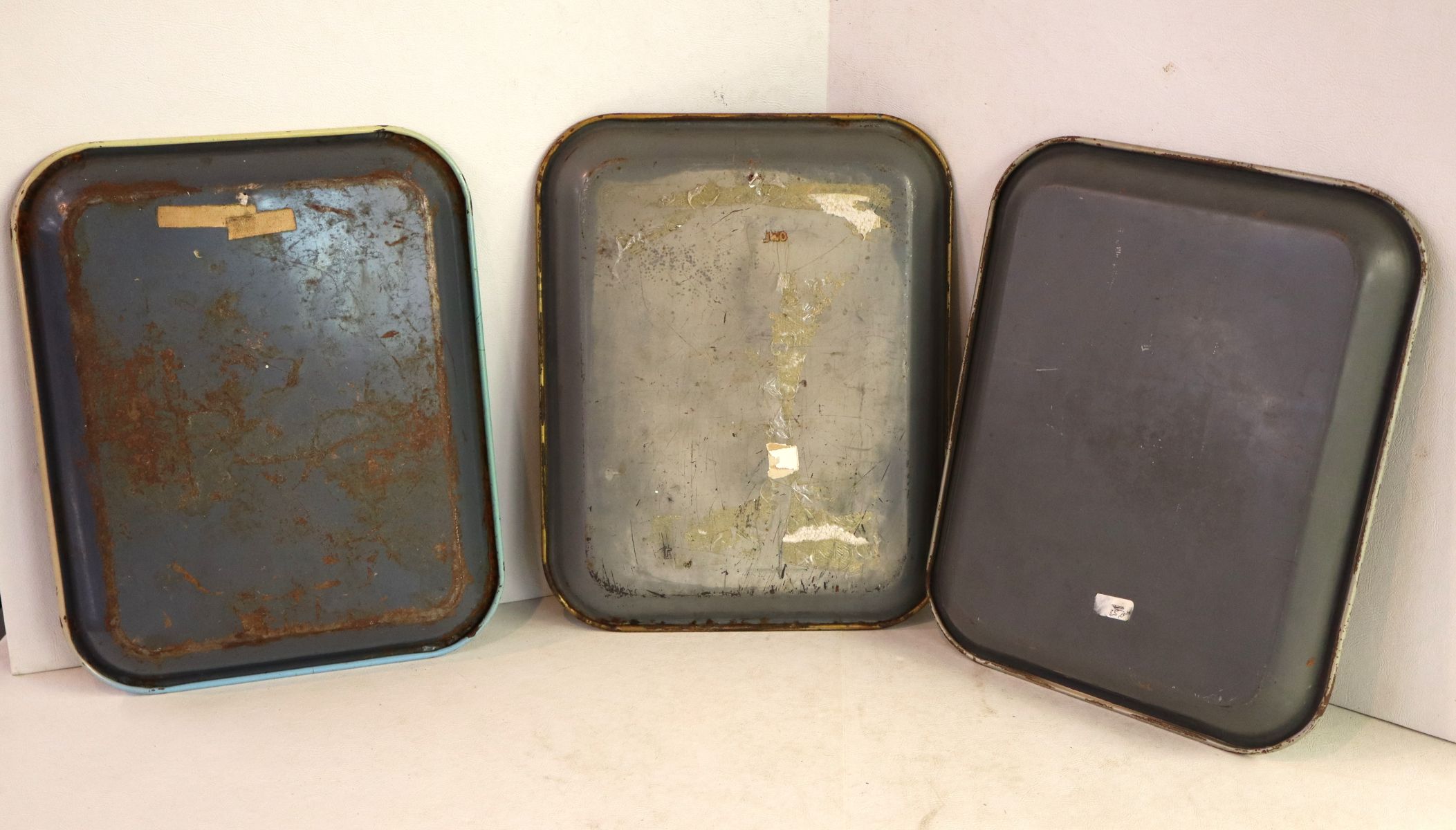 3 antique Coca-Cola advertisement metal trays