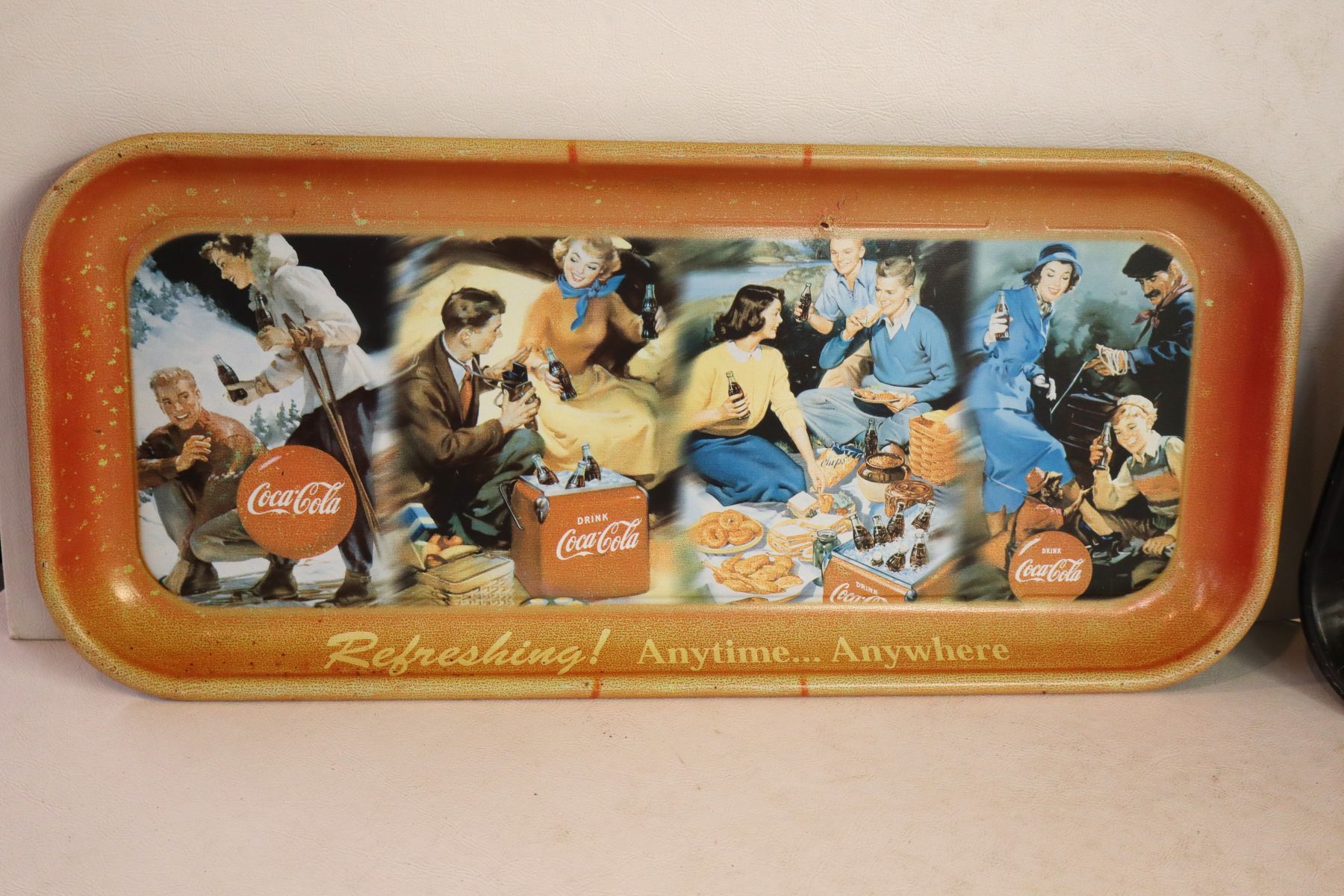 2 vintage Coca-Cola metal advertisement trays