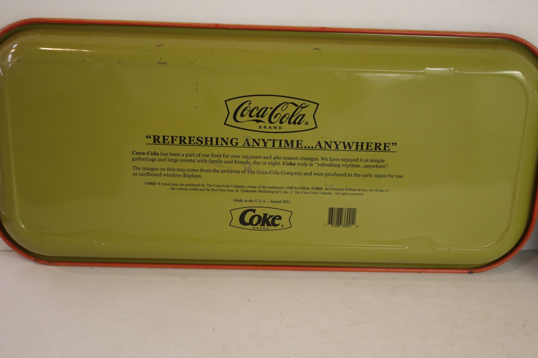 2 vintage Coca-Cola metal advertisement trays