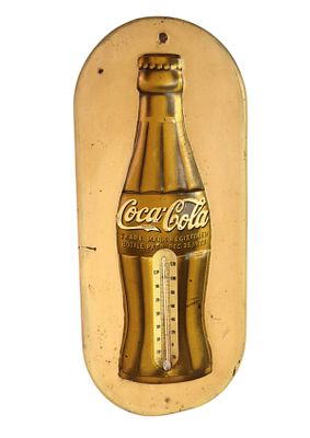 Antique Coca-Cola metal advertisement thermometer does show age. 16"h x 7"w