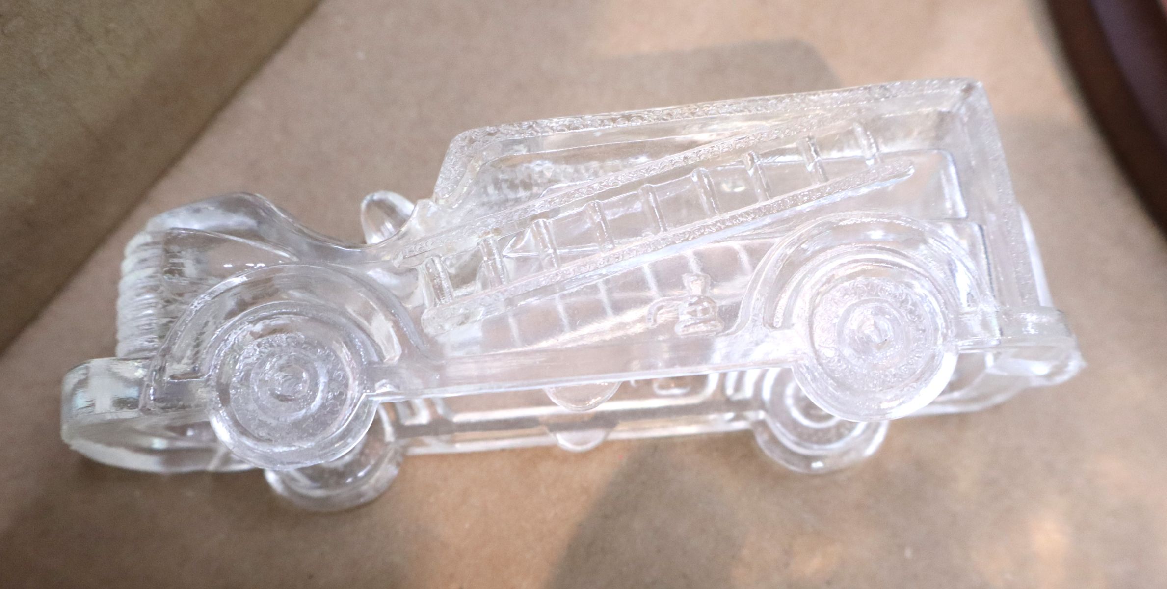 3pc lot: glass dome cheese dish, candy container, lion head jug