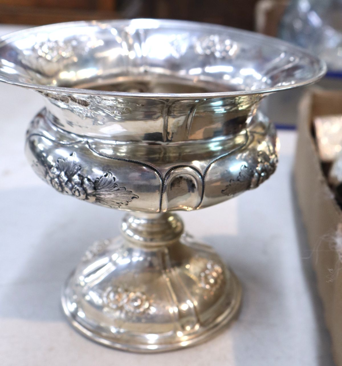 Assorted antique silverplate and other.