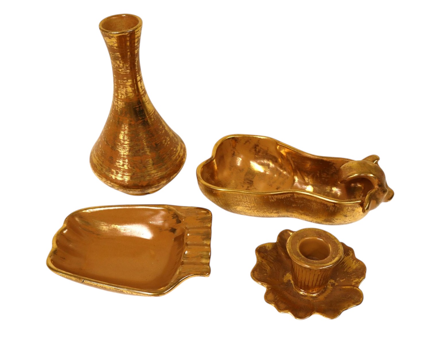 4pcs VTG Stangl Granada Gold pattern pottery