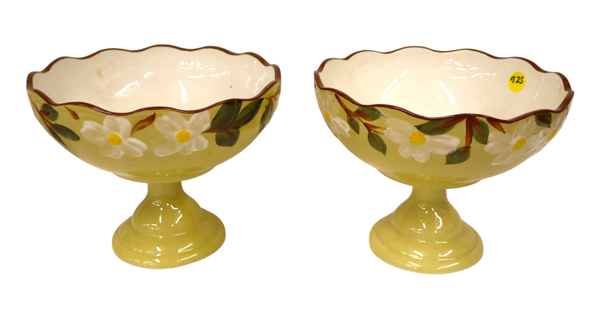 2 vintage Stangl 8.5" elevated bowls
