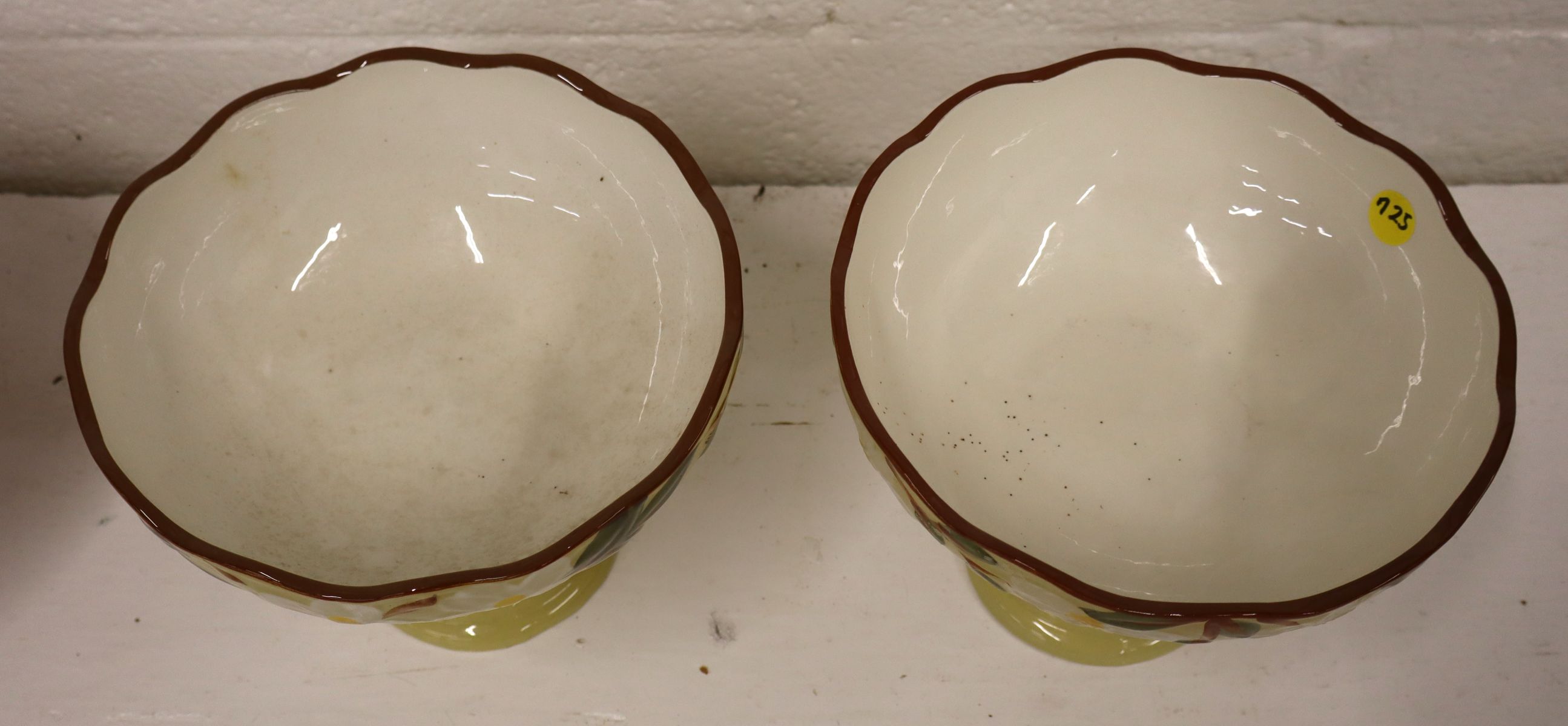2 vintage Stangl 8.5" elevated bowls