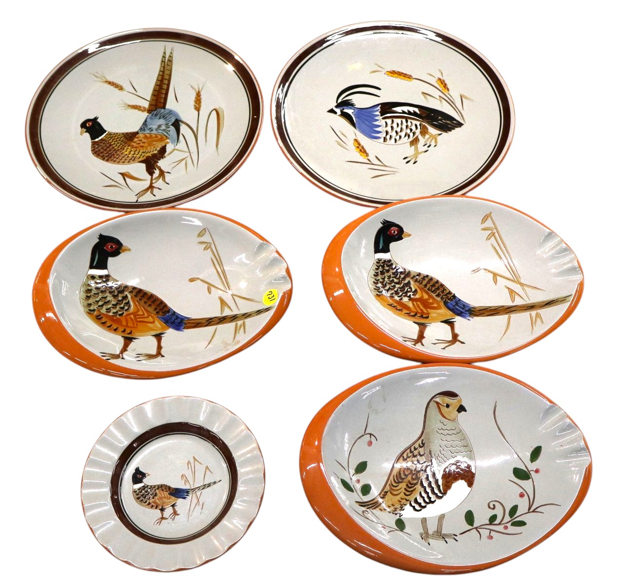 6pcs assorted VTG Stangl with pheasants and quail
