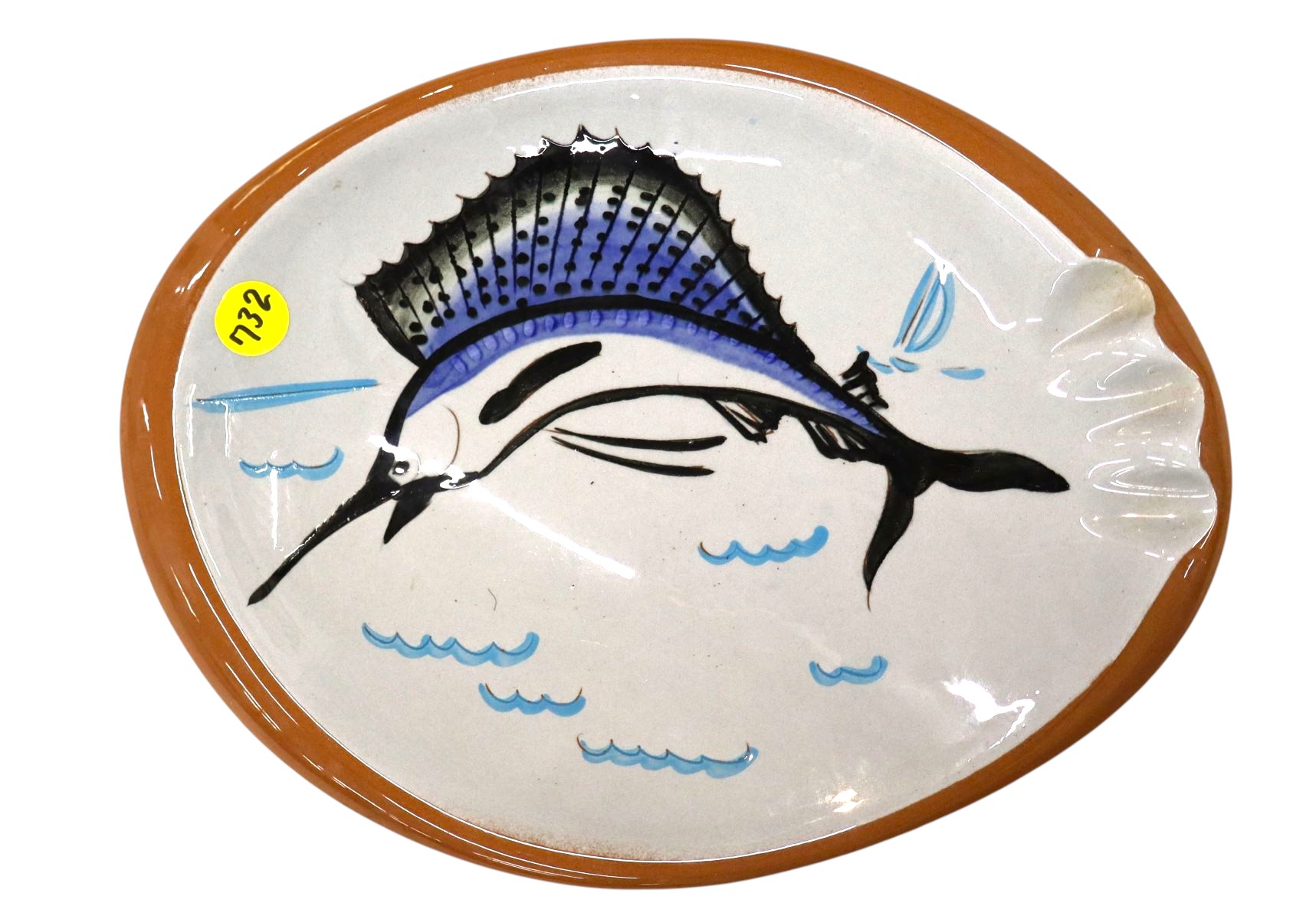 Vintage Stangl of swordfish ashtray