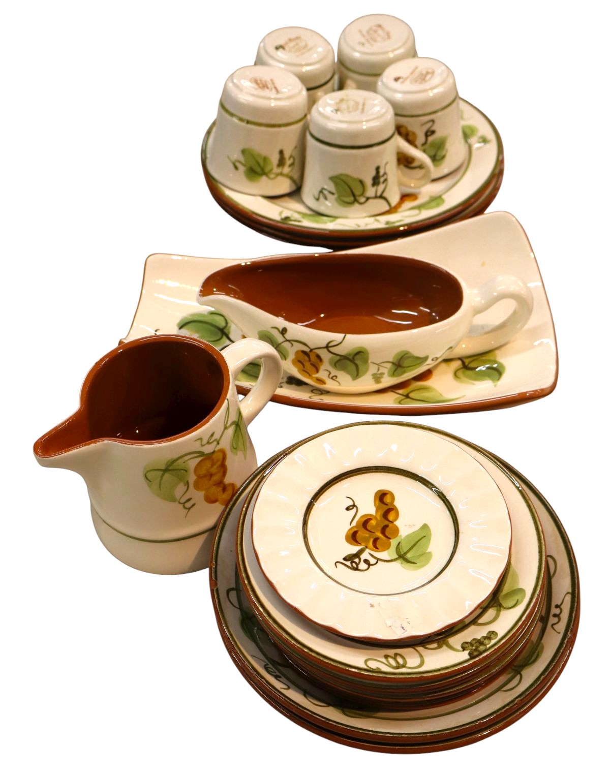 20pcs VTG Stangl Golden Grape pattern dinnerware