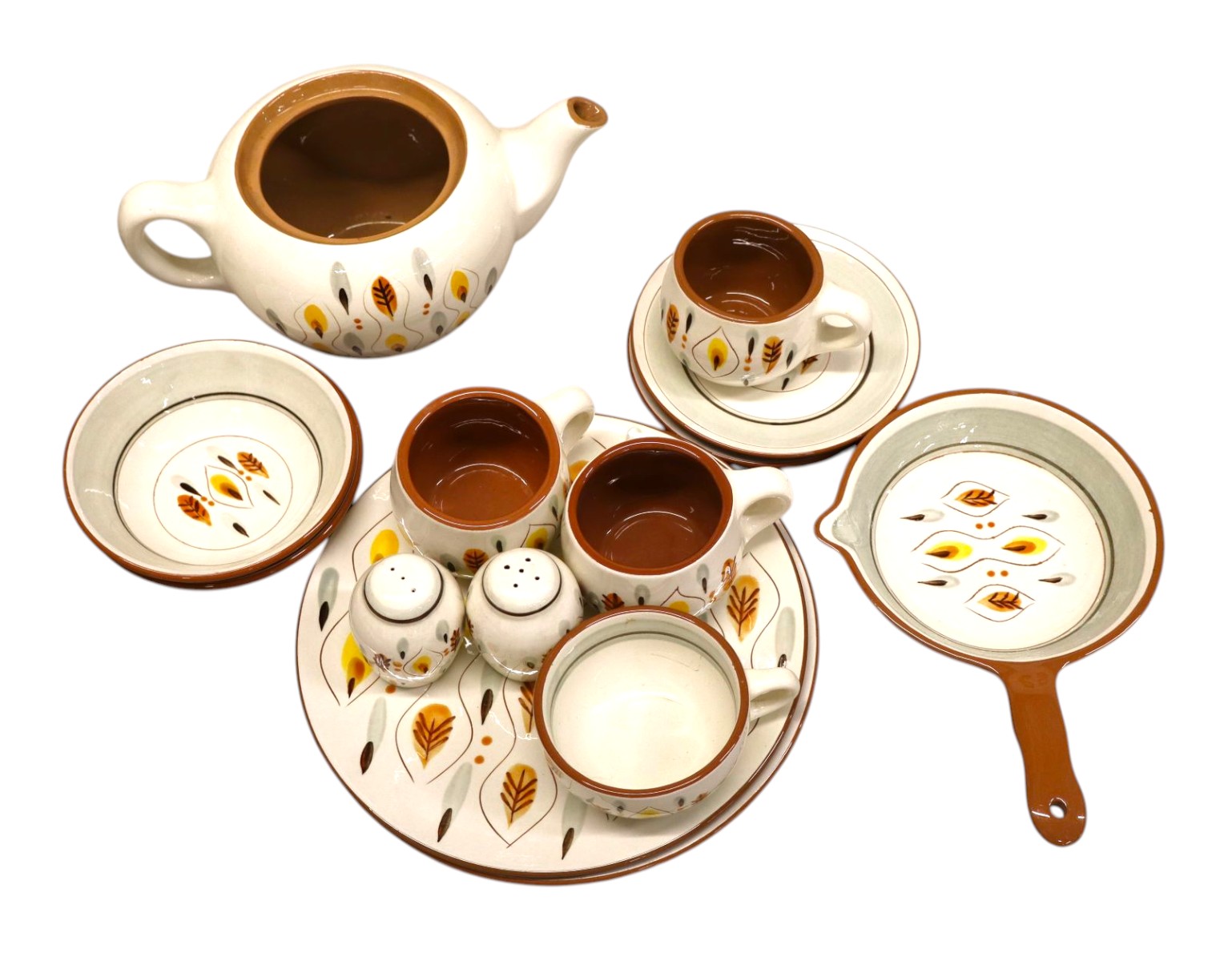 14pcs VTG Stangl Amber Glow pattern dinnerware