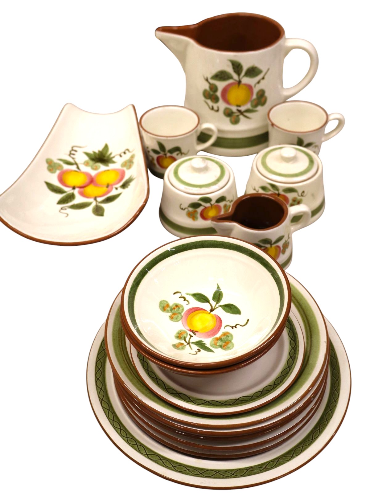 17pcs VTG Stangl Apple Delight pattern dinnerware