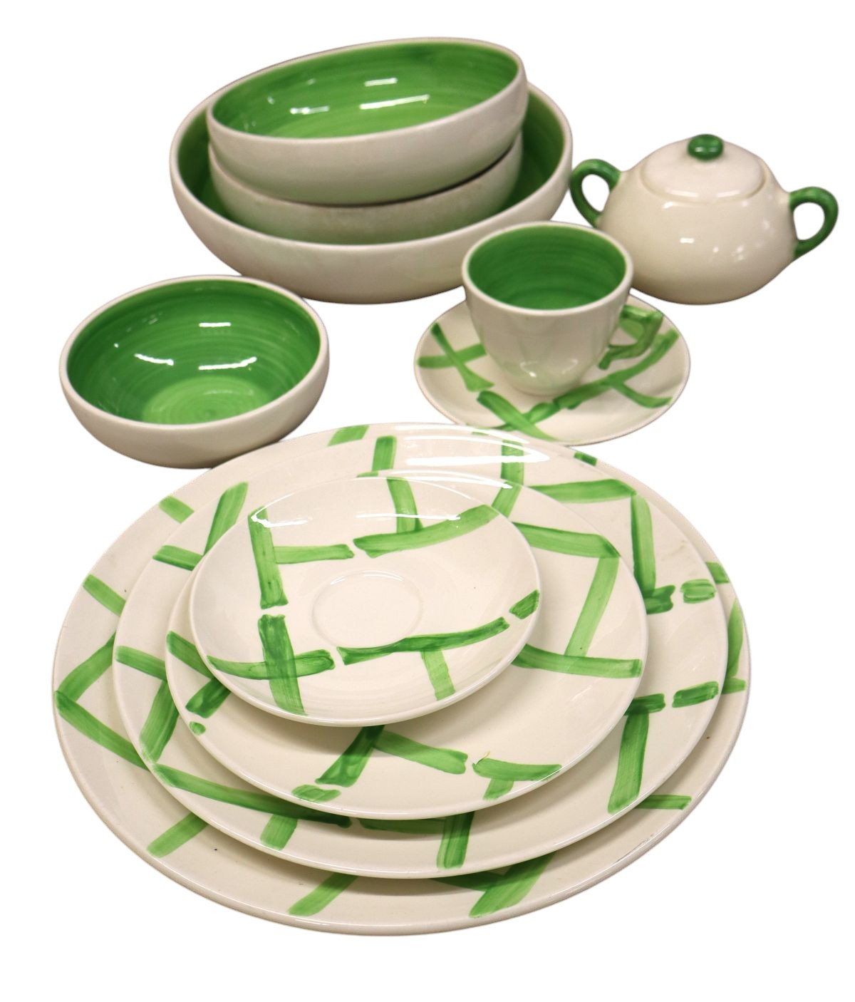 11pcs VTG Stangl Bamboo pattern dinnerware
