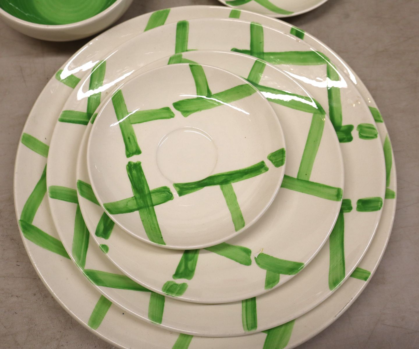 11pcs VTG Stangl Bamboo pattern dinnerware