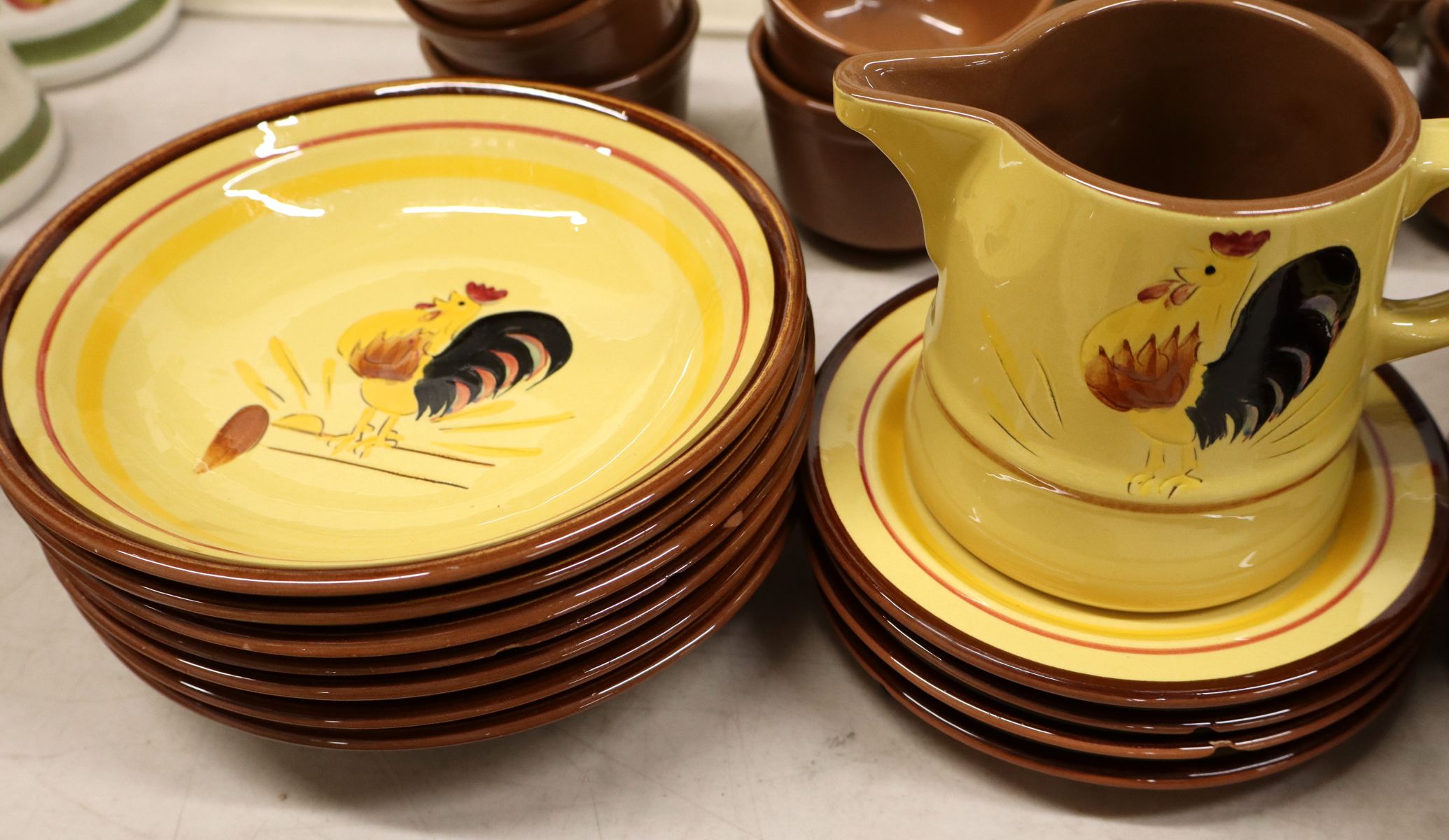 39pcs VTG Stangl Rooster pattern dinnerware