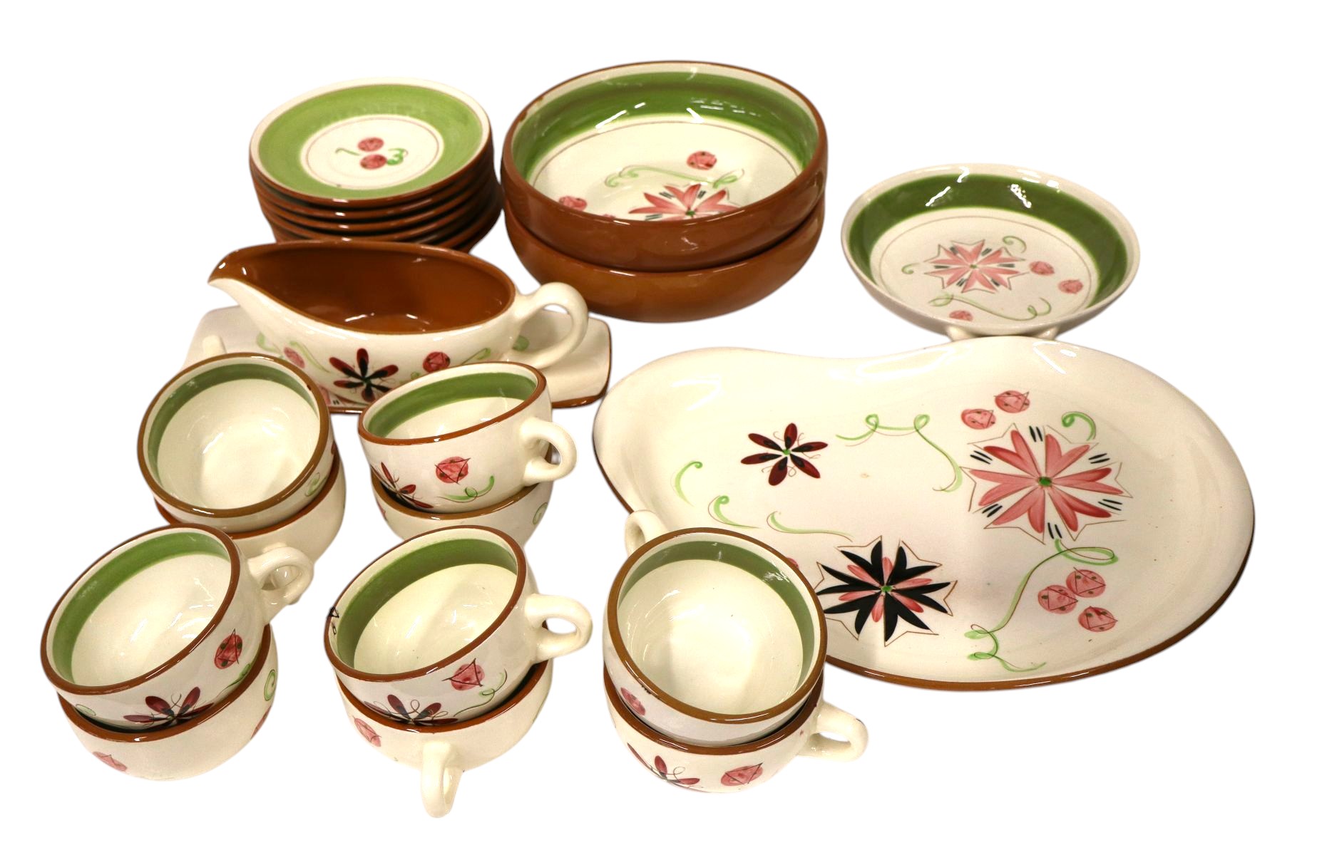 23 pieces of vintage Stangl Carnival pattern dinnerware
